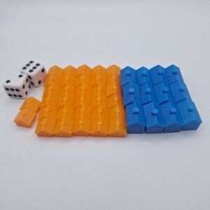 Monopoly Houses Hotels Dice Replacement Pieces Blue Orange Fox Family Guy Game
